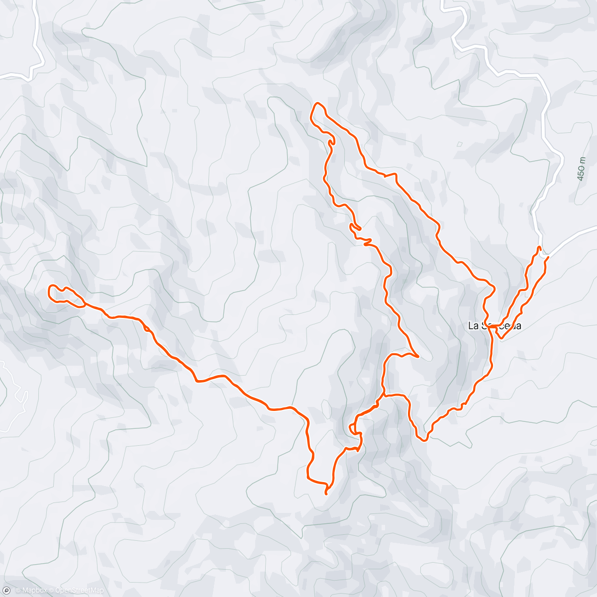 Map of the activity, Pico Ajibe, Picacho y laguna del Moral, desde Sauceda.