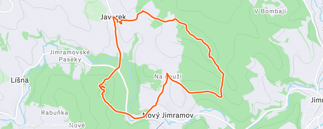 Map of the activity, Lunch Trail Run