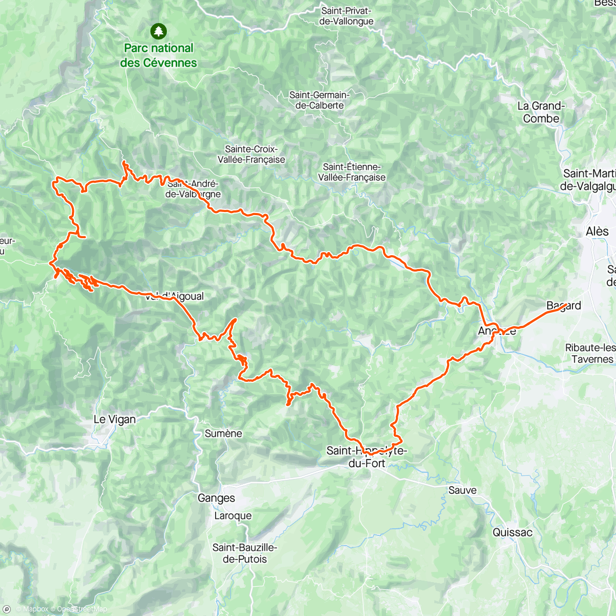 Carte de l'activité Stage CTC J6 Mont Aigoual ⛰