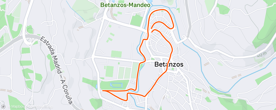 Map of the activity, Carrera de tarde