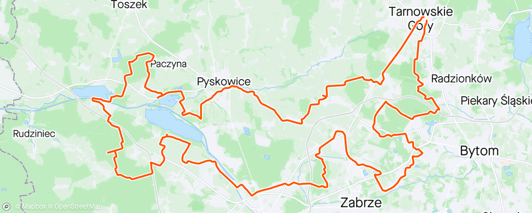Map of the activity, Tour De Silesia: V Edycja Zdalna 125 km