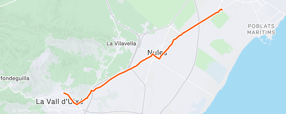 Map of the activity, Bicicleta a la hora del almuerzo