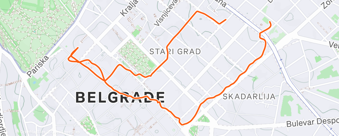 Map of the activity, Morning Walk