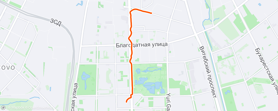 Map of the activity, Вечерняя прогулка