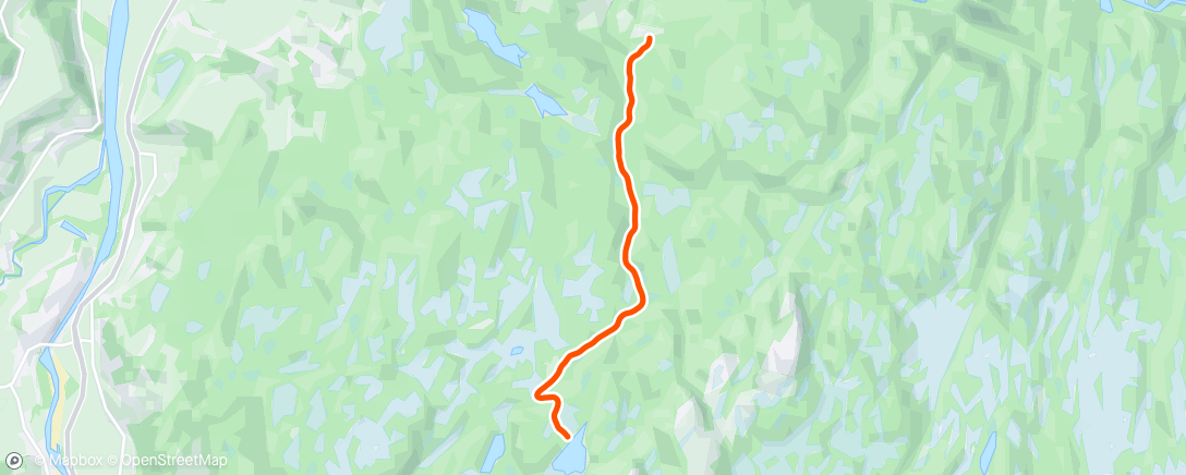 Map of the activity, Gåtur til Haukvatnet, 4C, 4ms S, hardt snøføre