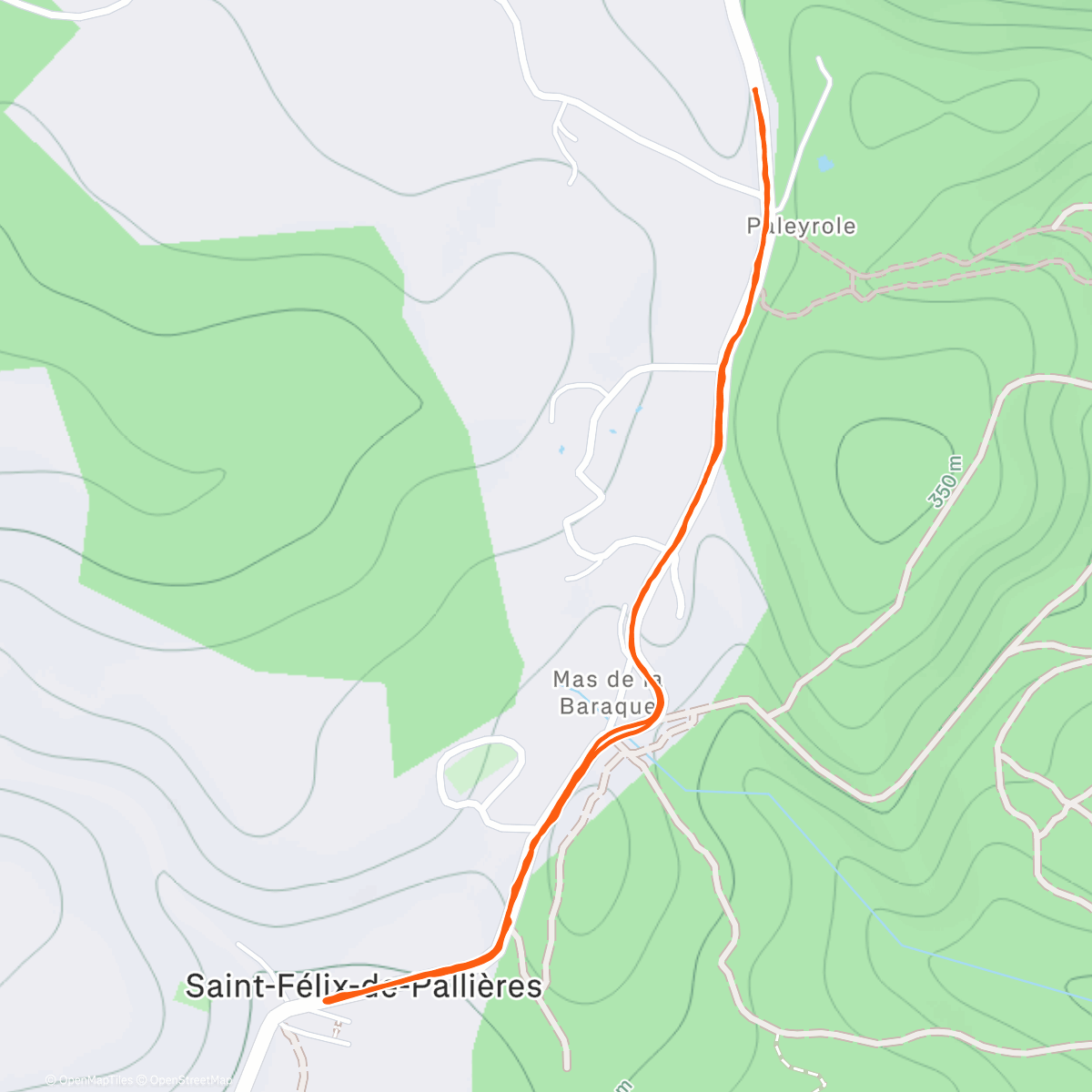 Map of the activity, Marche à saint Félix de palliere