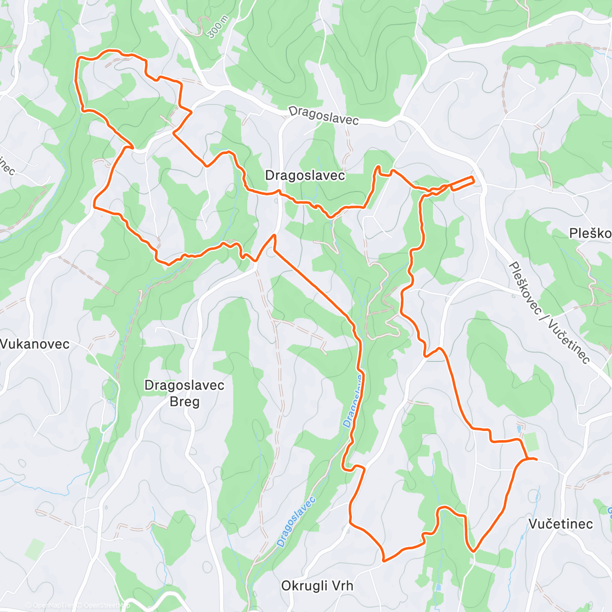 Map of the activity, Afternoon Trail Run