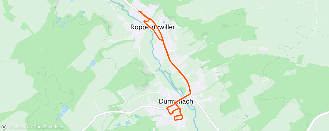 Map of the activity, Course à pied le soir