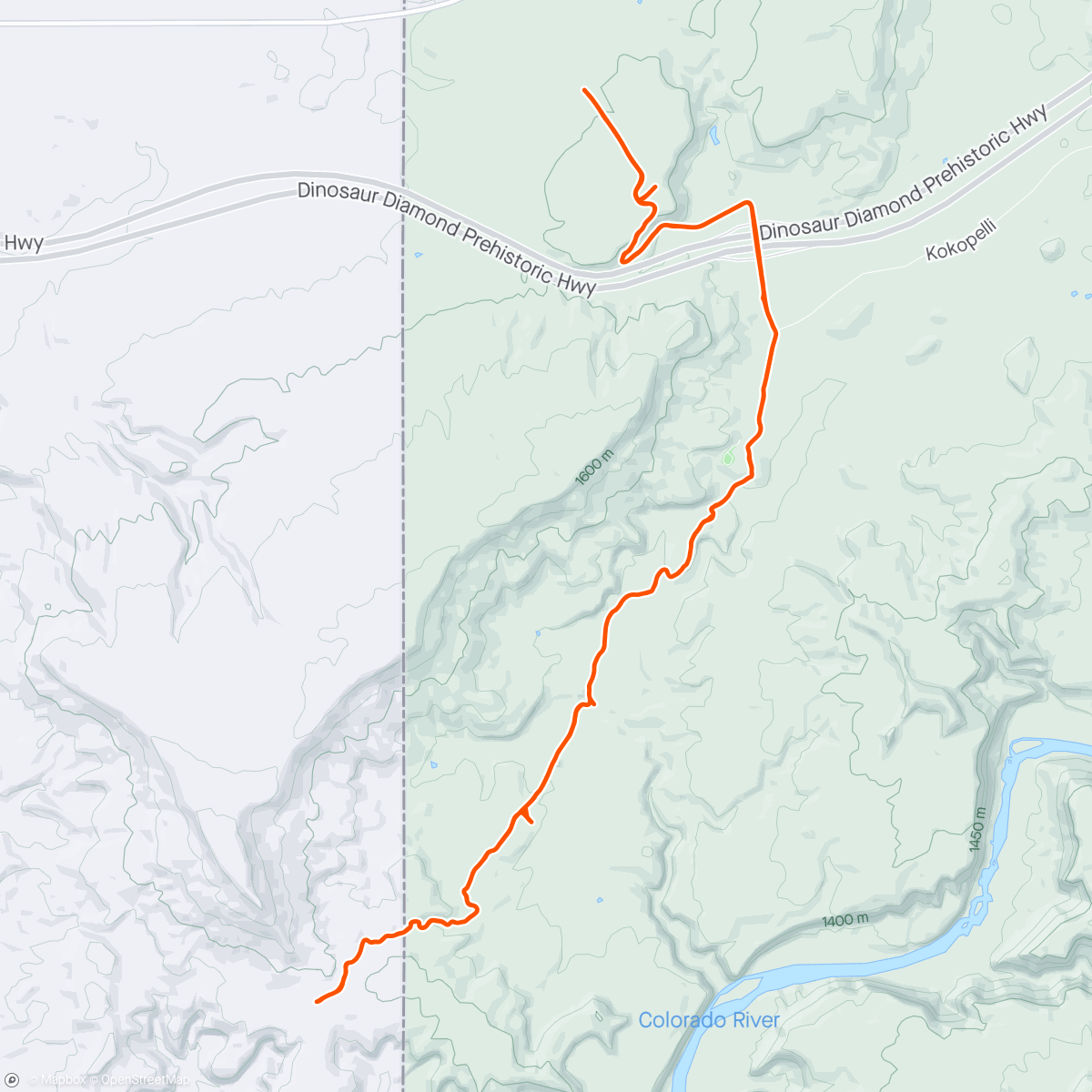 Mapa de la actividad (Kokopelli trail)