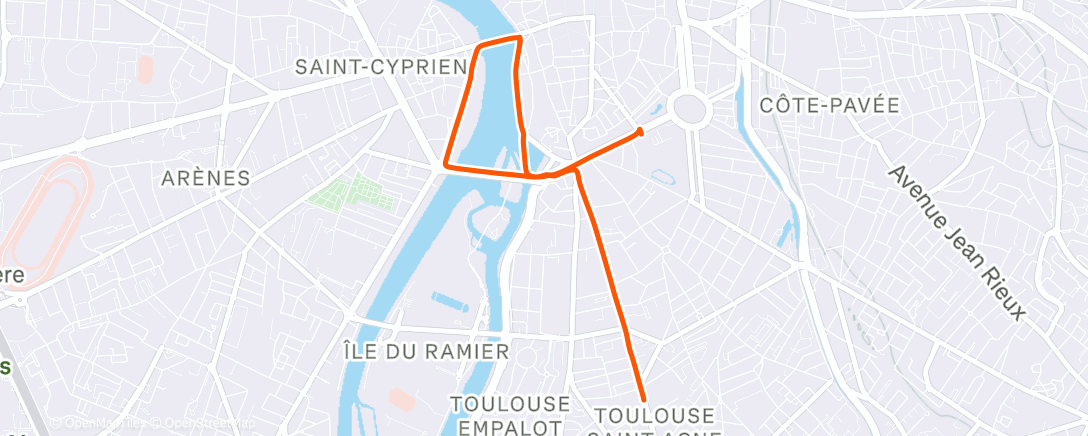 Карта физической активности (Sortie vélo le midi)