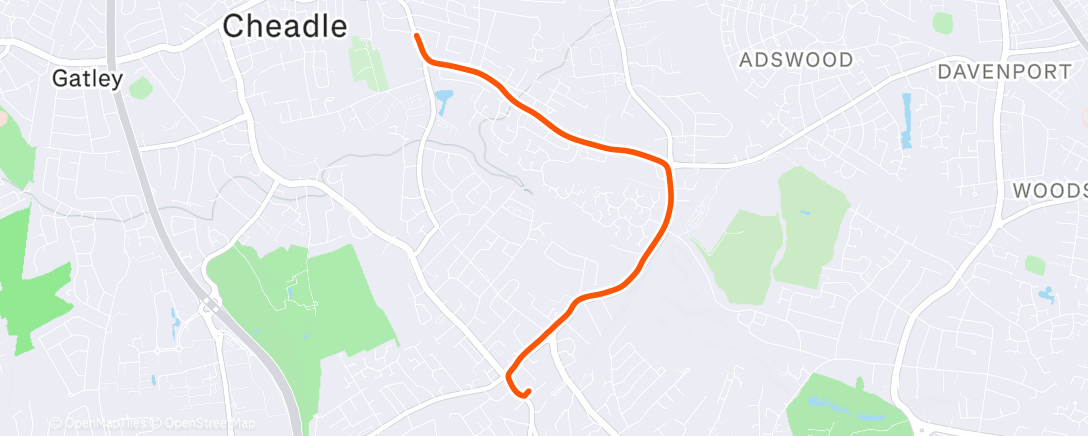 Map of the activity, 40mins easy