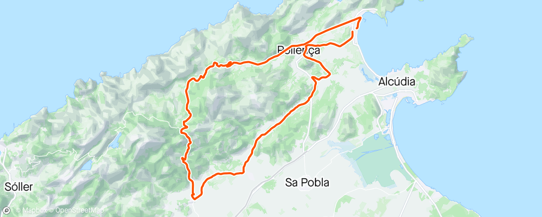 Map of the activity, Cafe ride
