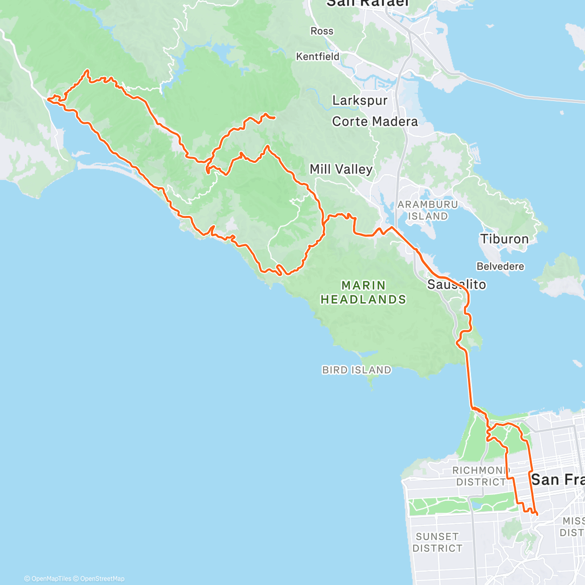 Map of the activity, Lunch Ride