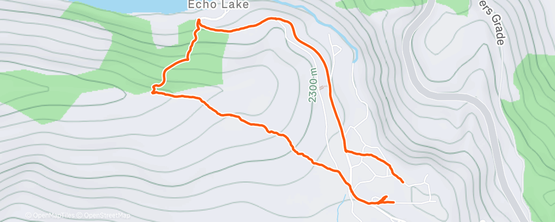 Map of the activity, Ouchie ski (Blisters, sigh)
