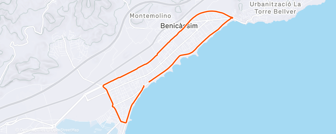 Map of the activity, Middagloop