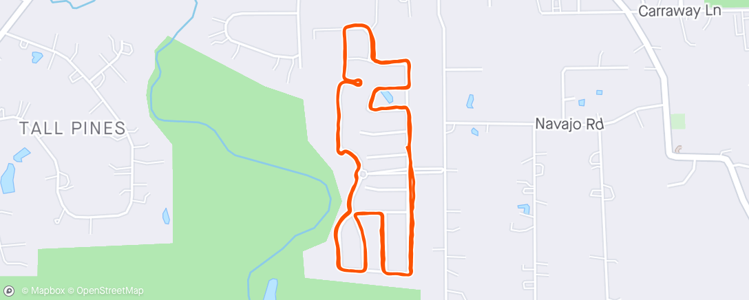 Mapa da atividade, 6.38 mile run