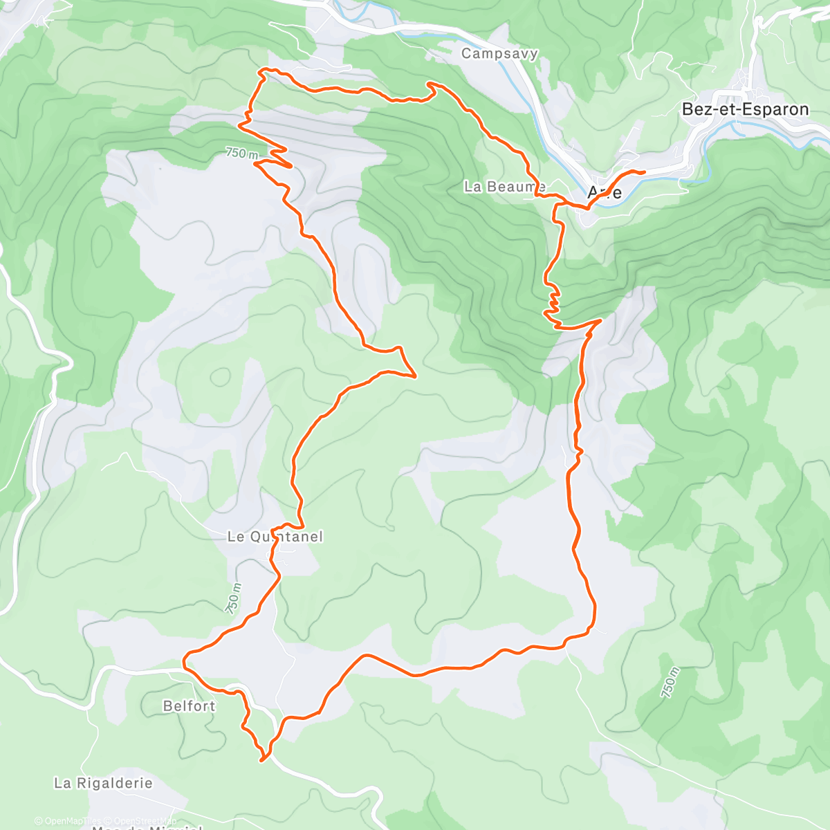 Map of the activity, Balade caussenarde avec Gildas