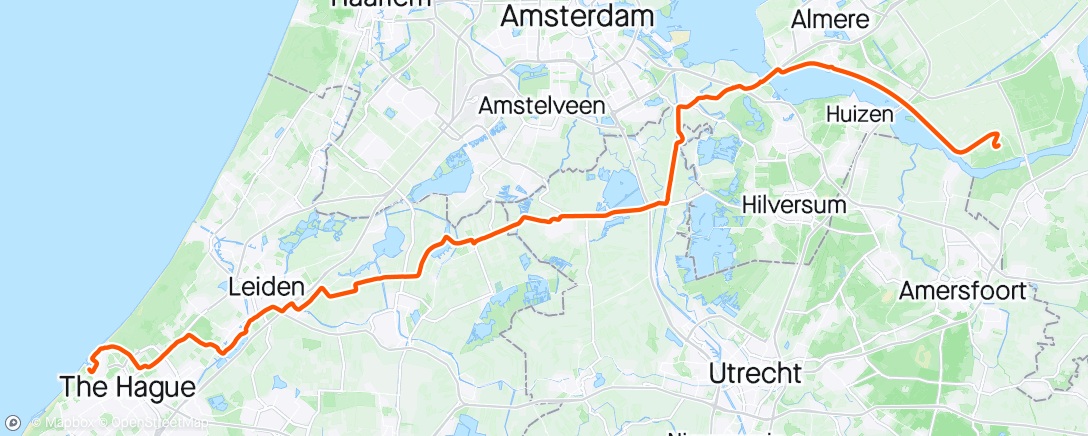 Map of the activity, Scheveningen- Woubrugge- Vinkeveen- Almere haven- Kwartel