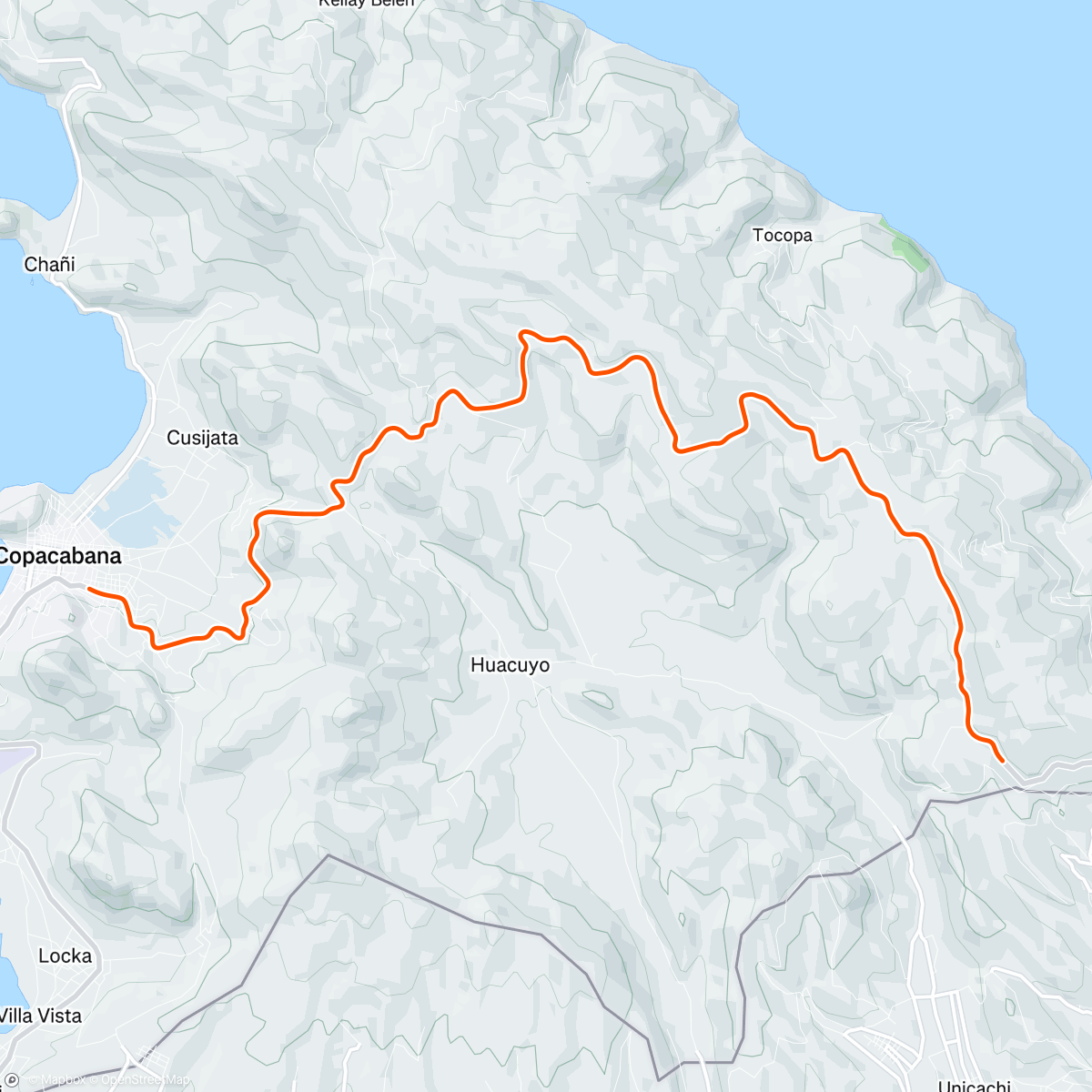 Map of the activity, ROUVY - Copacabana | Titicaca | Bolivia