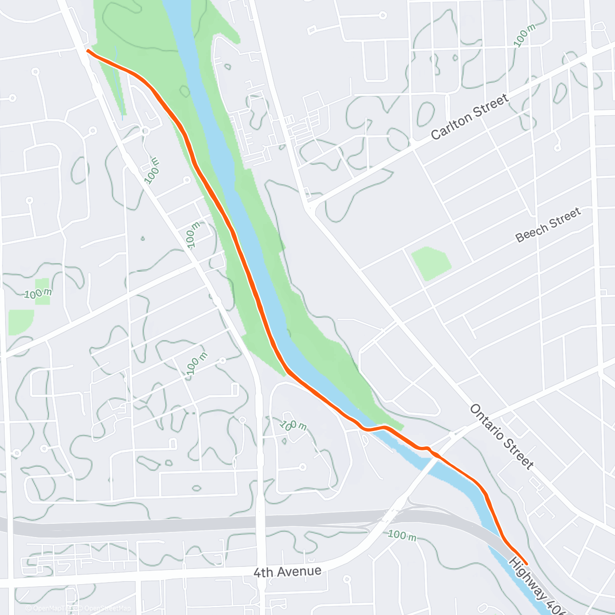 Map of the activity, Morning Run