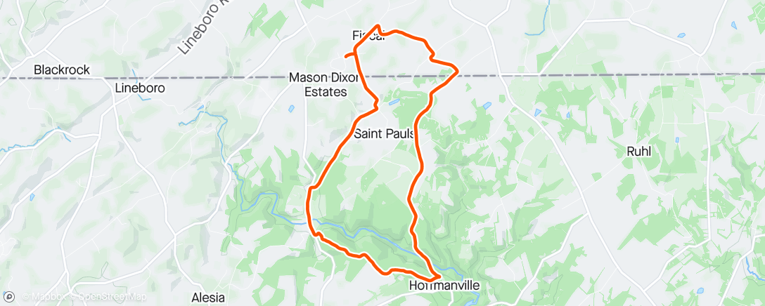 Map of the activity, Country roads and trail