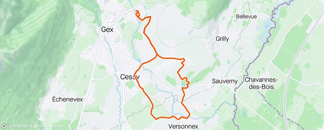 Map of the activity, Family gravel ride