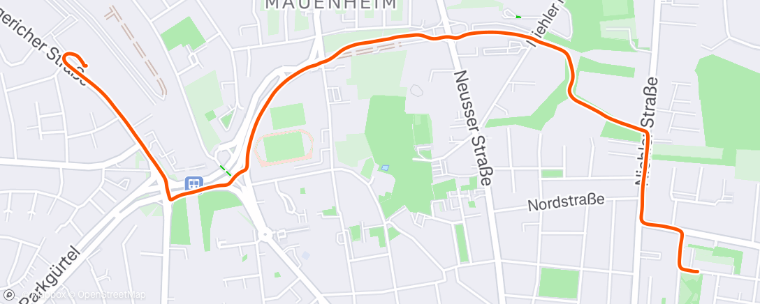 Map of the activity, Fahrt am Morgen