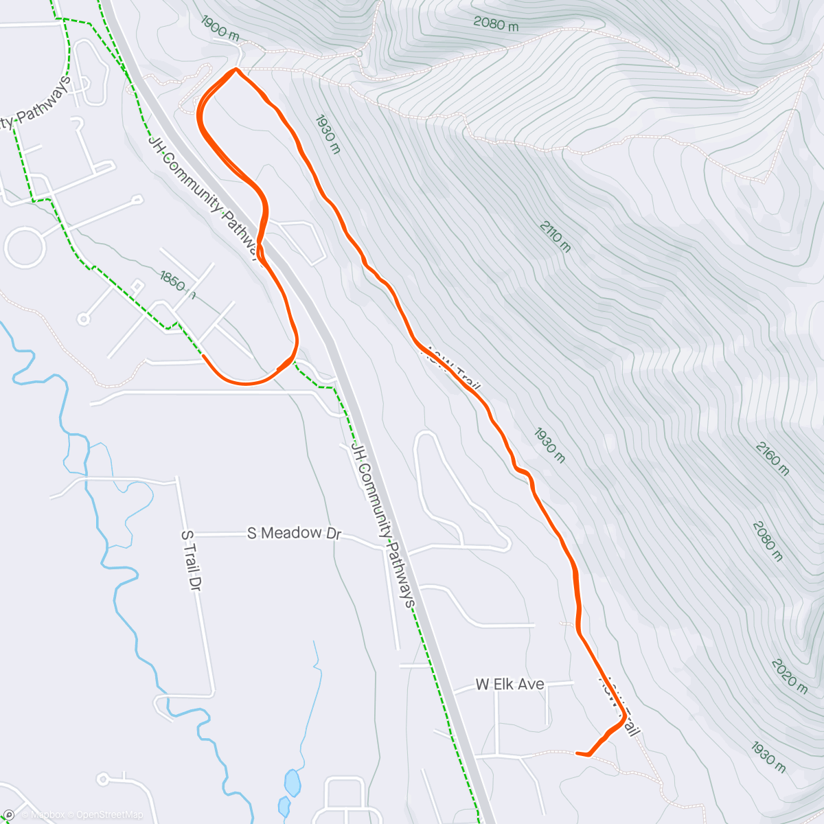 Map of the activity, Trail Recovery