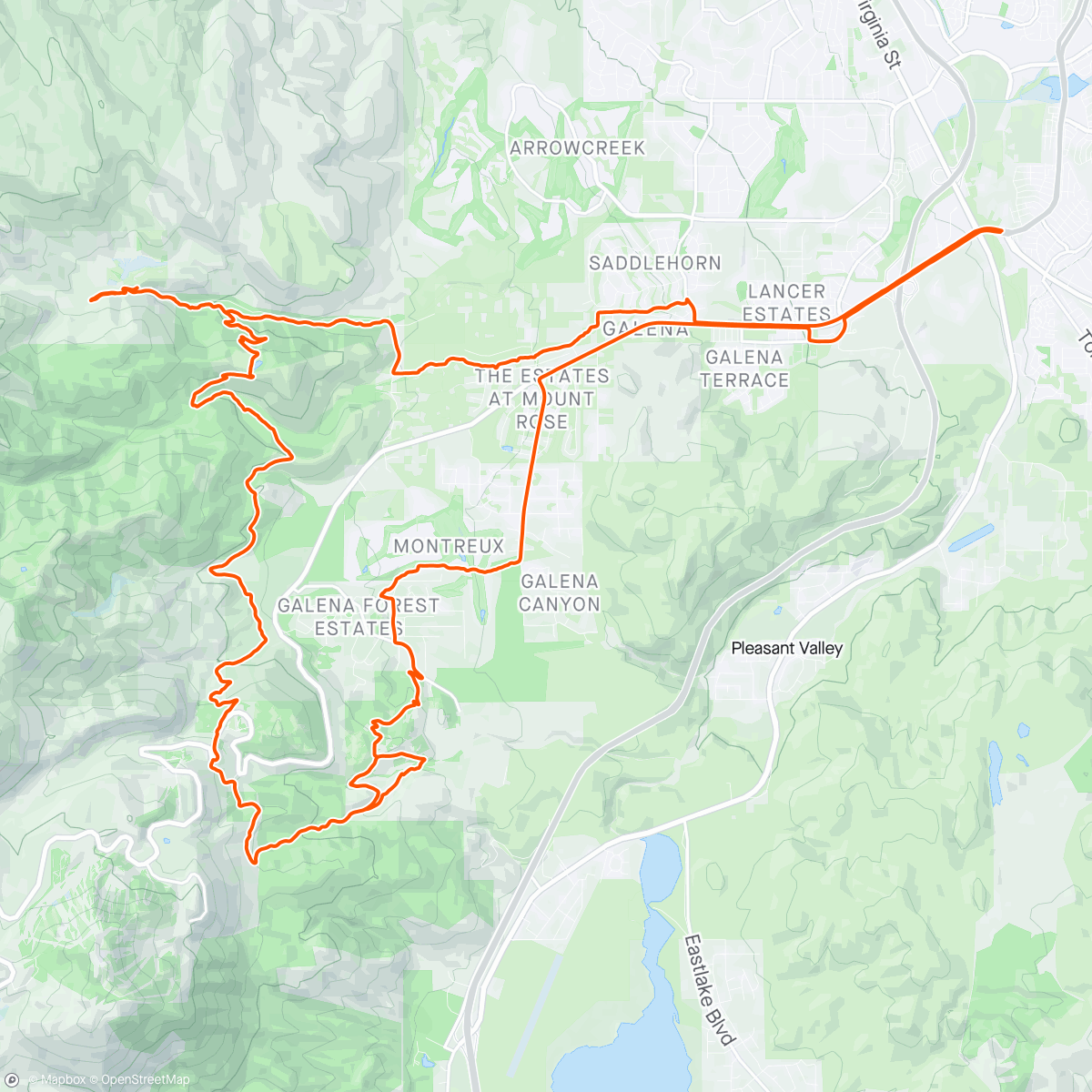 Map of the activity, Trail time