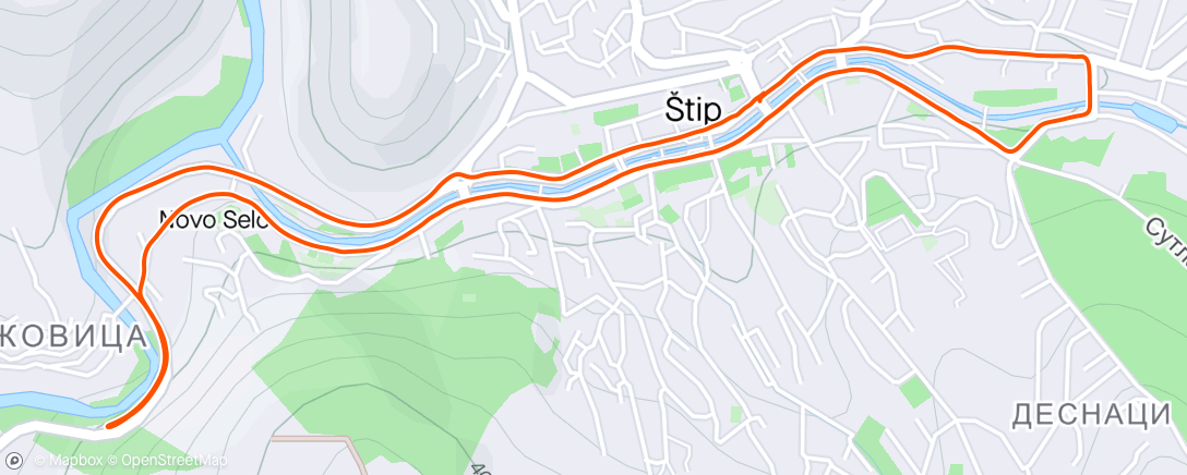 Map of the activity, Stip Superior Run 5km