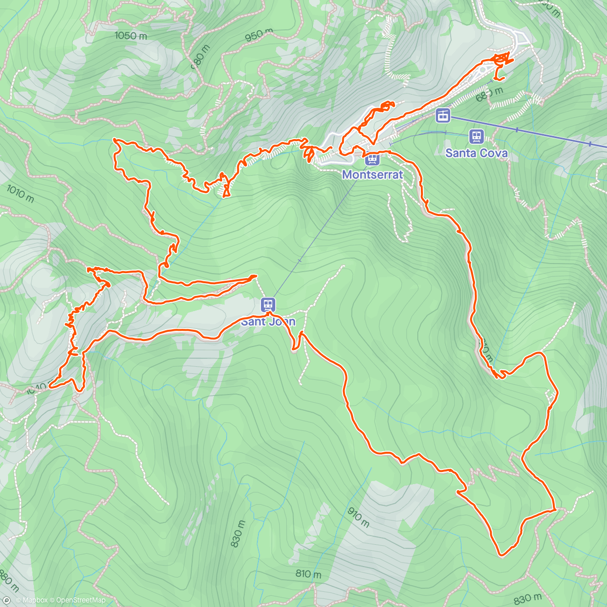 Map of the activity, Hiking à Montserrat