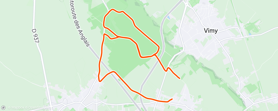 Map of the activity, Morning Run