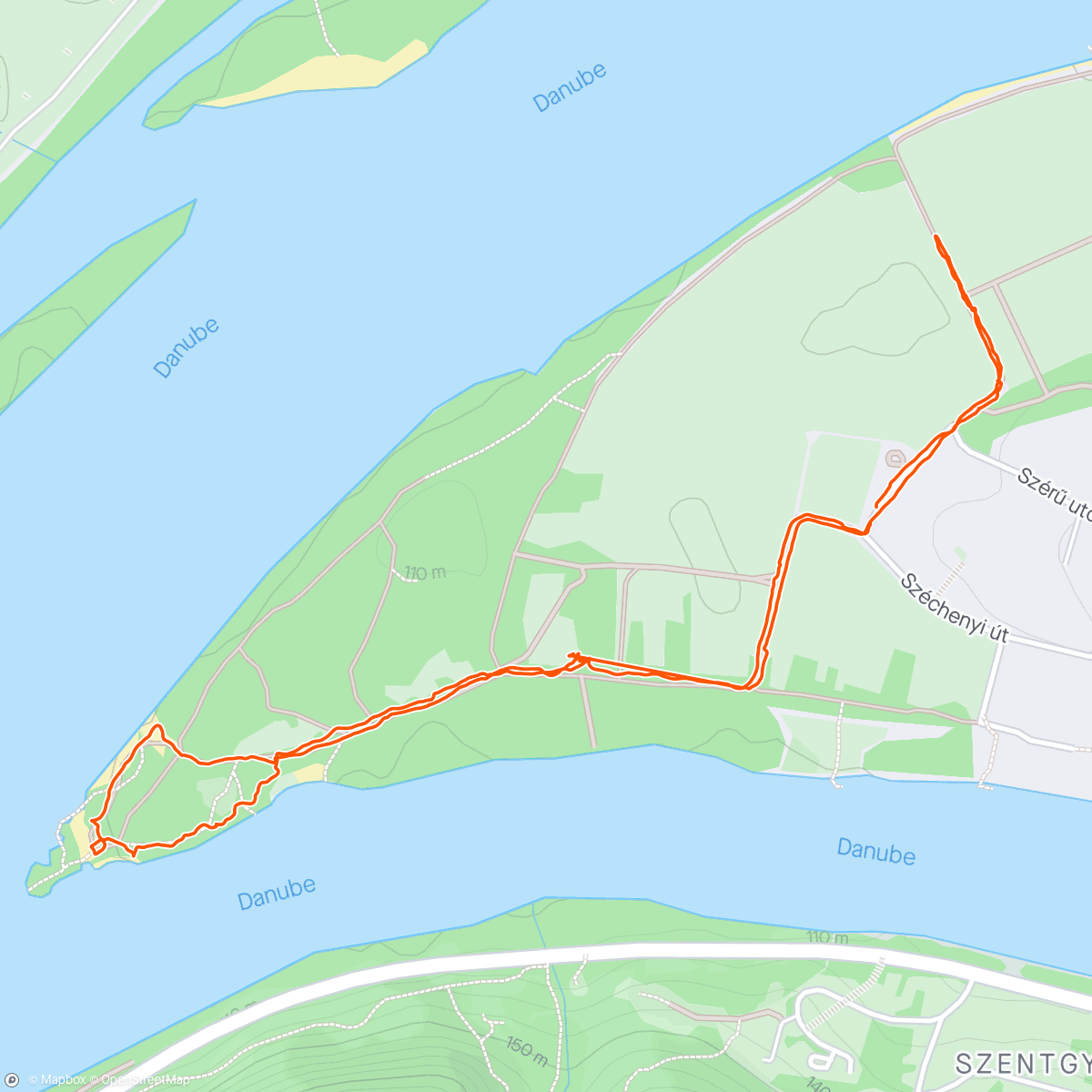 Map of the activity, Szigetspicc Anyával