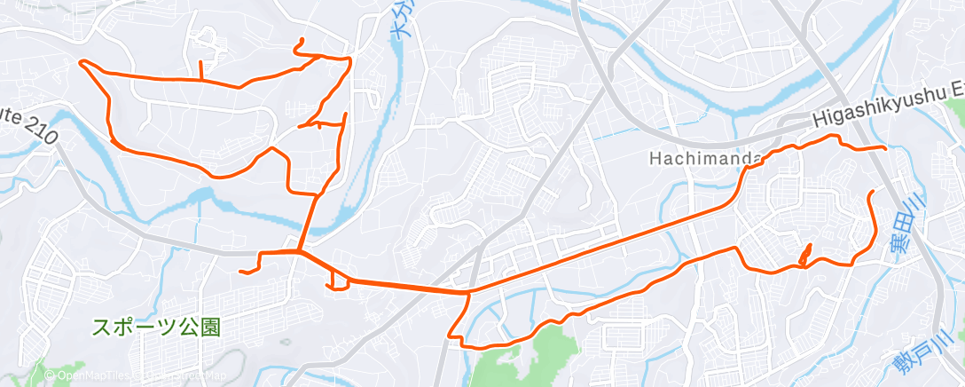 Map of the activity, 神社巡り稙田賀来