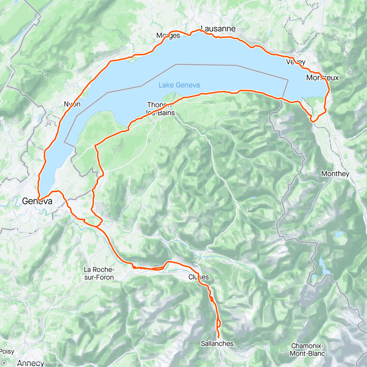 Map of the activity, Tours du lac avec Eddy et Neige ☀️☀️☀️🚴🚴🚴💪💪💪🤪🤪🤪🤪