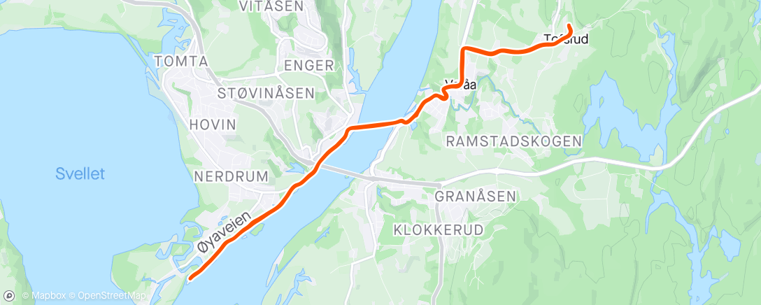 Map of the activity, Lavterskel 12+22 min flatt og bakke