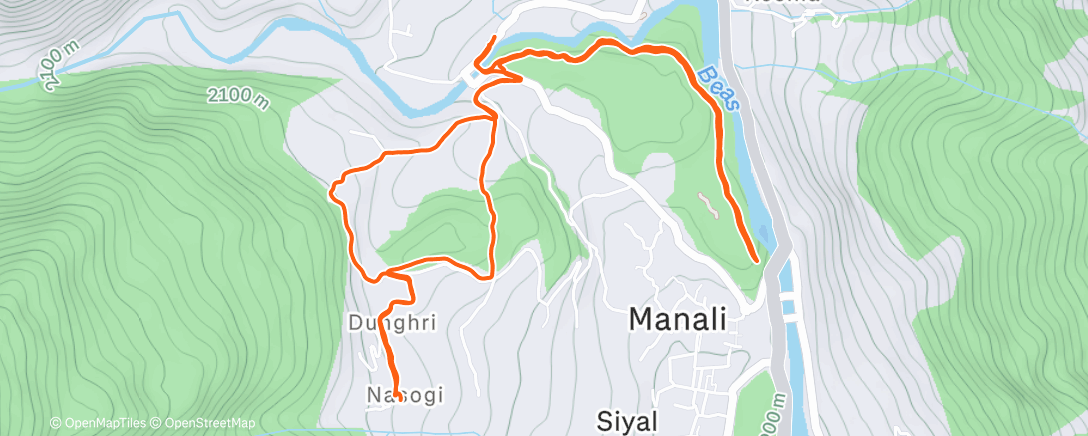Map of the activity, Afternoon Run