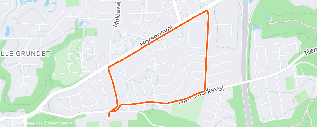 Map of the activity, Afternoon Run