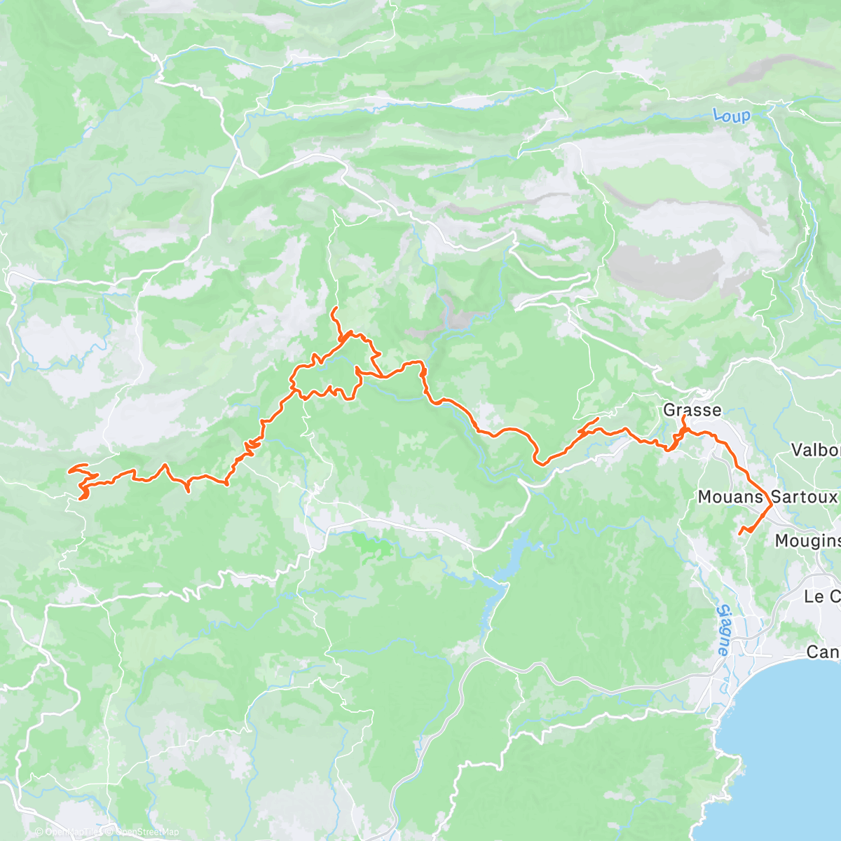 Map of the activity, Sortie vélo le matin