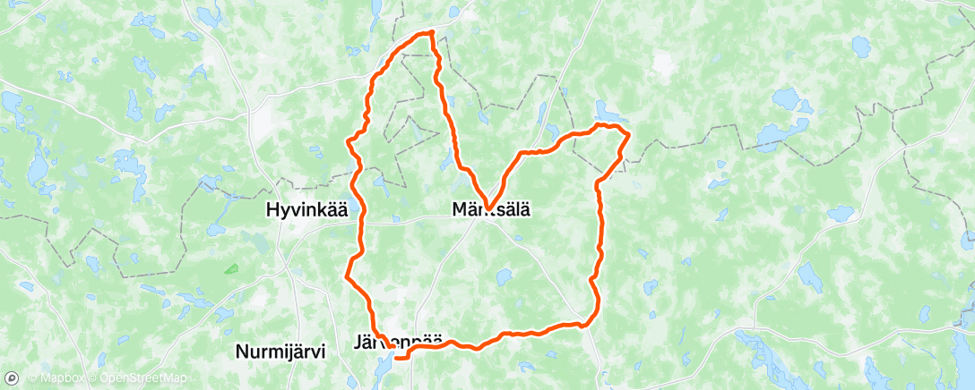 Map of the activity, Lunch Ride