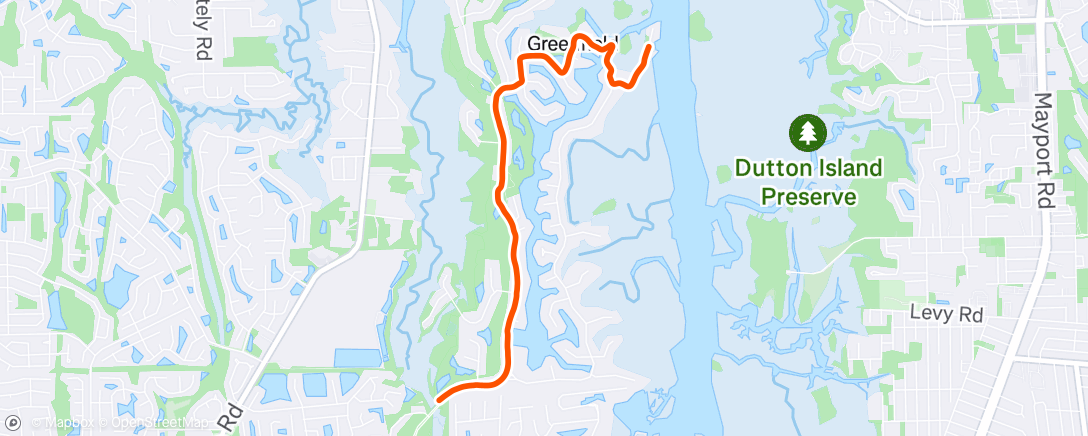 Map of the activity, Evening Run