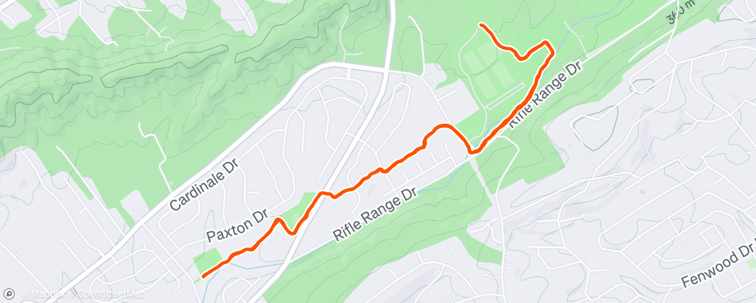 Map of the activity, Afternoon Run