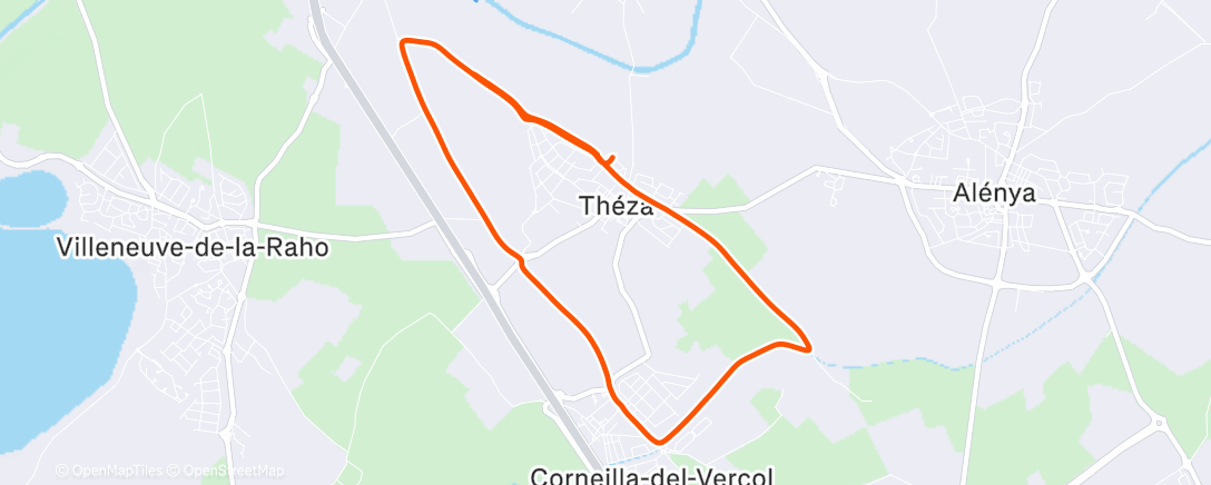 Map of the activity, Course à pied le matin