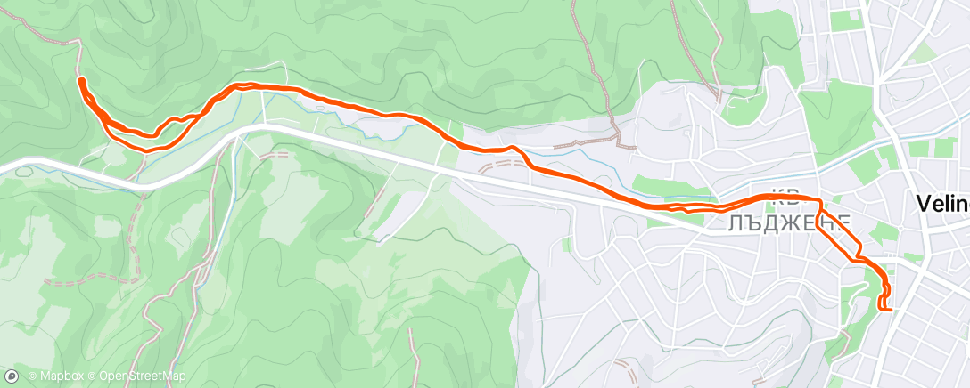 Map of the activity, Afternoon Run