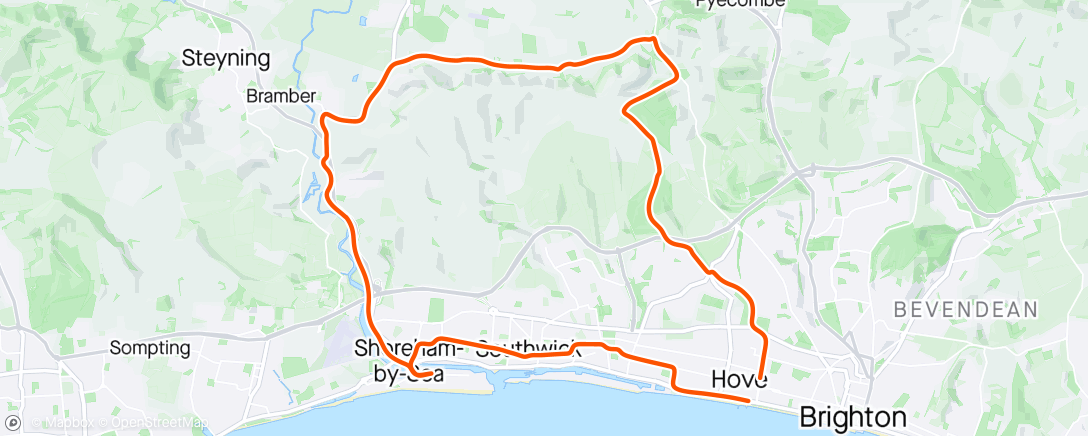 Mapa da atividade, Dyke - Edburton - Shoreham loop