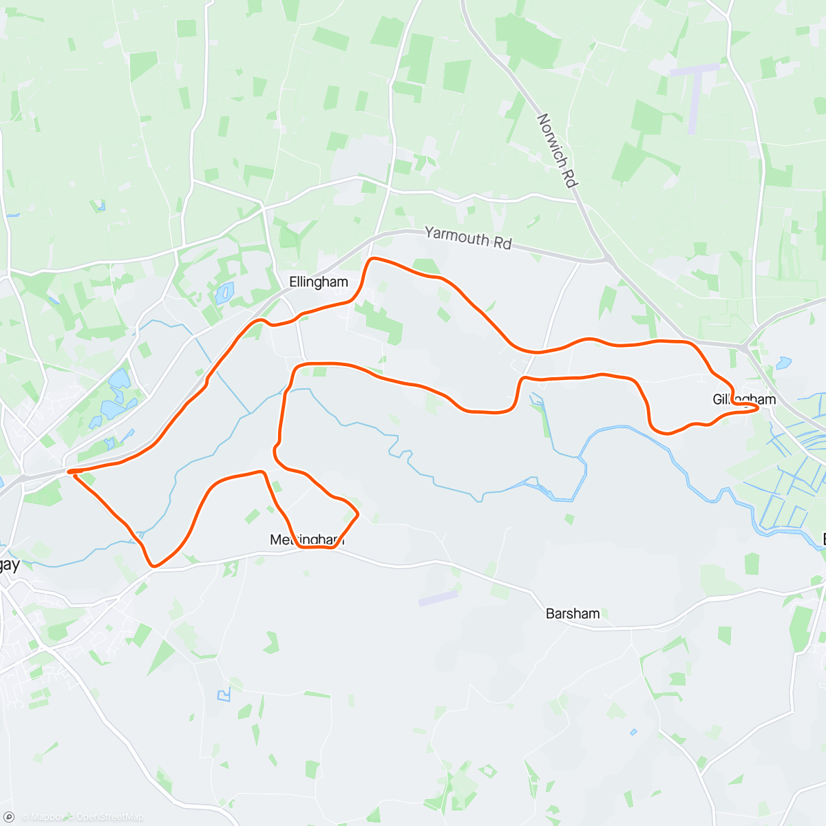 Map of the activity, Bungay Half Marathon