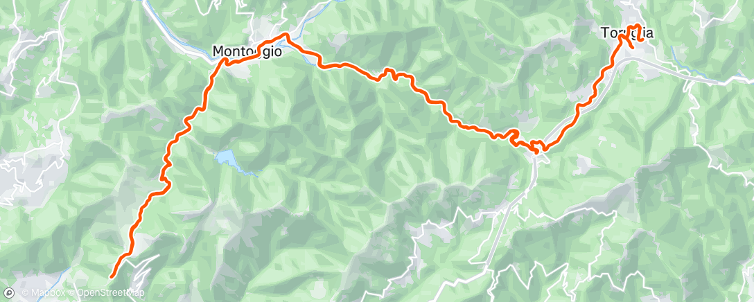 Map of the activity, Pedalata mattutina