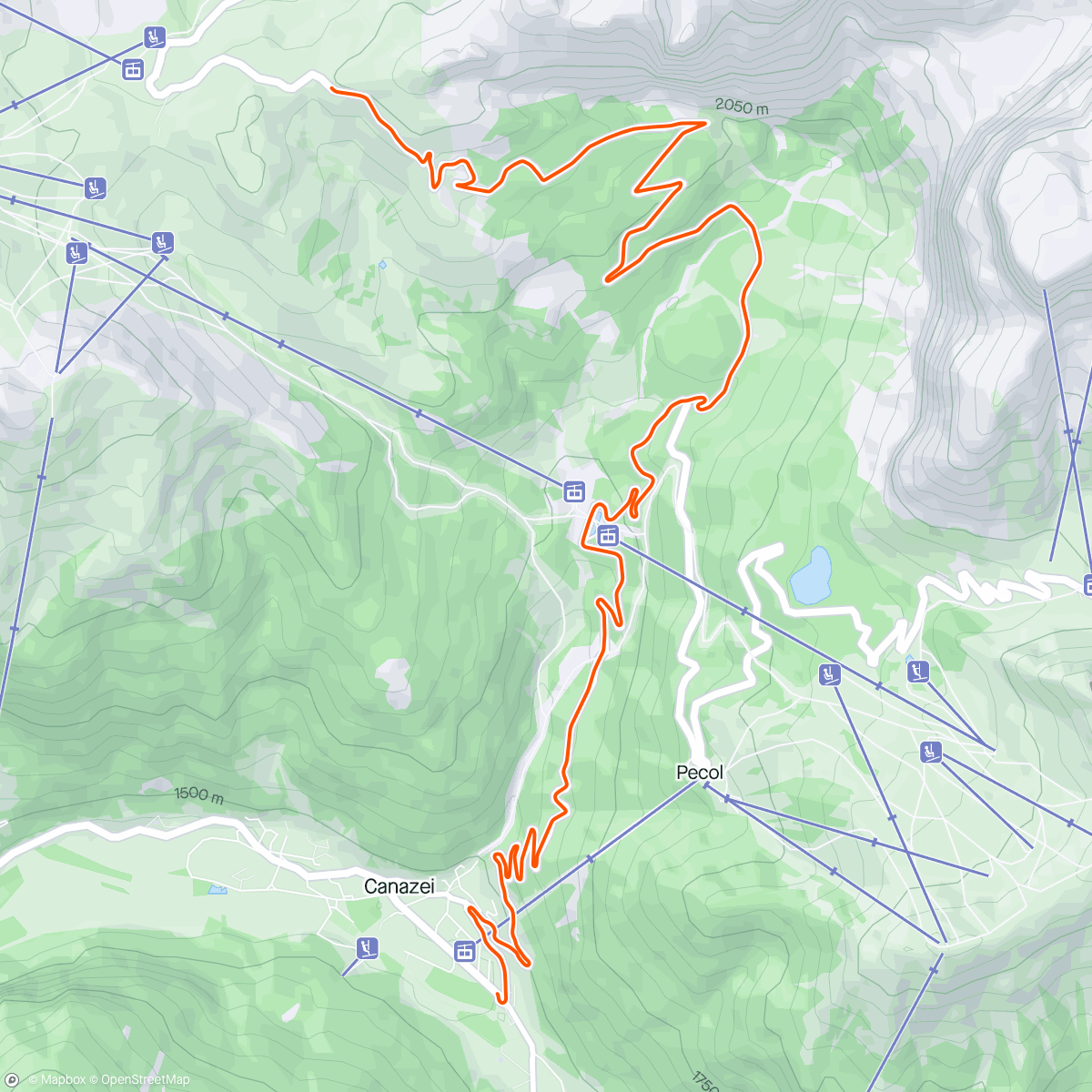 アクティビティ「ROUVY - Passo Sella」の地図
