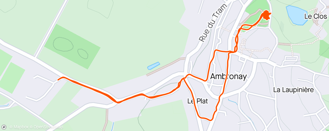 Map of the activity, Déplacement au village a vélo 🚴