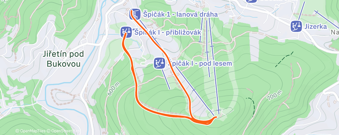 Map of the activity, Špičák